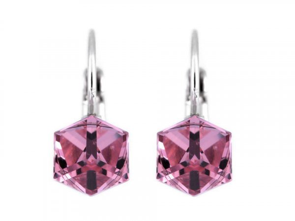 Náušnice se Swarovski Elements kostka