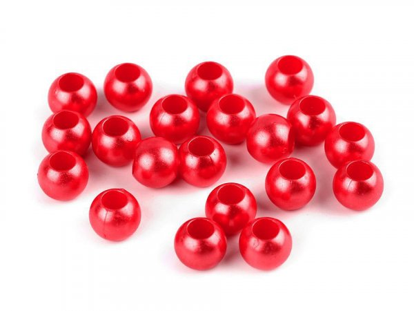 Plastové perly s velkým průvlekem 8x10 mm