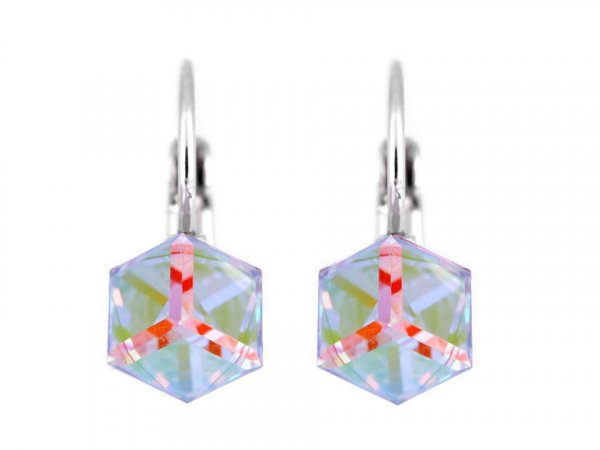 Náušnice se Swarovski Elements kostka