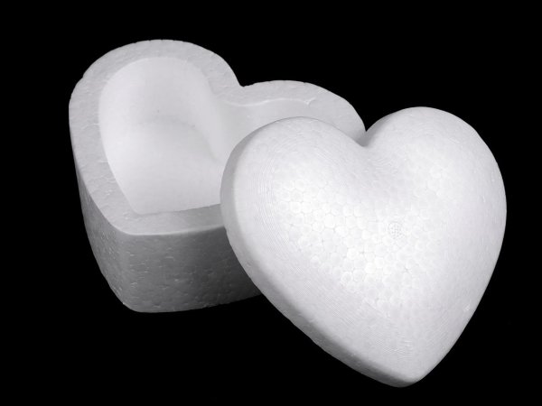 Krabička srdce k dotvoření 12,5x15 cm polystyren