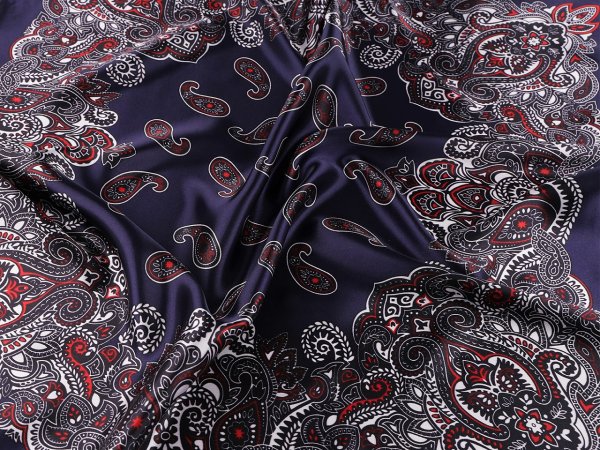 Saténový šátek paisley 60x60 cm