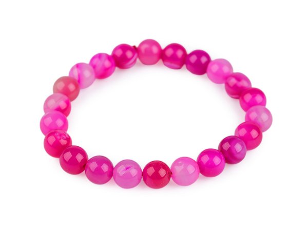 Náramek z minerálních, syntetických a skleněných korálků