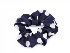 Gumička scrunchie do vlasů, s puntíky