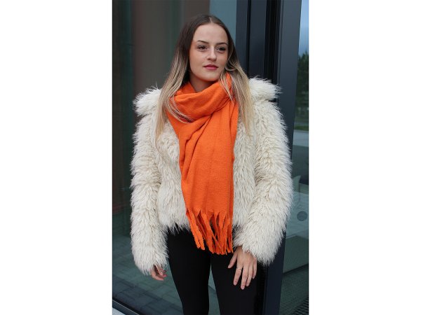 Zimní šála / pléd buklé s třásněmi 65x190 cm