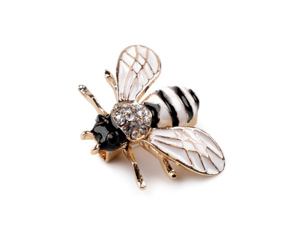 Brož s broušenými kamínky včela