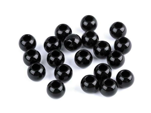 Plastové perly s velkým průvlekem 8x10 mm