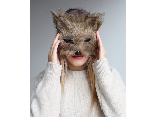 Karnevalová maska - škraboška chlupatá kočka