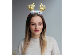 Čelenka do vlasů sob s rolničkami, vánoční /  párty