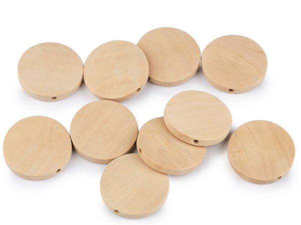Dřevěné korálky nelakované Ø25 mm