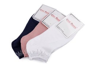 Dámské bavlněné ponožky kotníkové s kamínky - 30 (vel. 39-42) mix