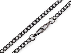 Řetízek plochý na kabelky s karabinou délka 113 cm