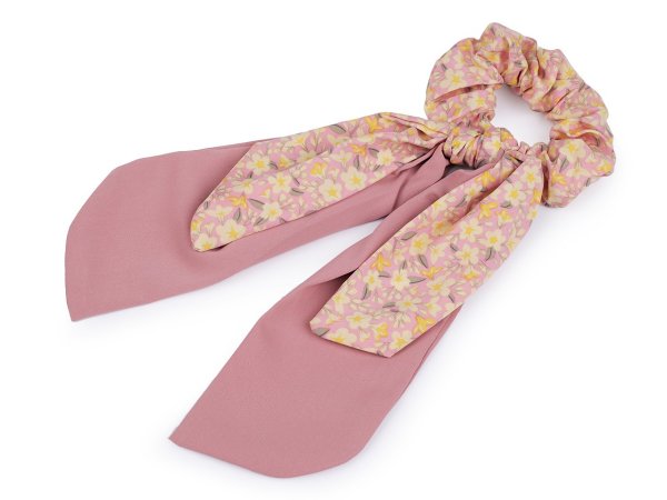 Gumička scrunchie do vlasů s mašlí