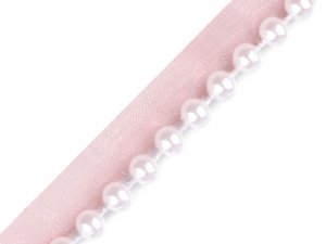 Polyesterový prýmek / paspulka s perlami šíře 10 mm