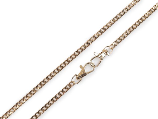 Řetízek plochý na kabelky s karabinou délka 120 cm