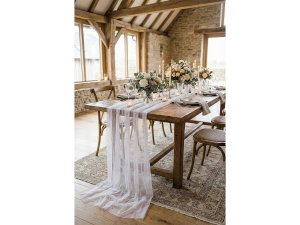 Tylový běhoun s perlami pro svatby a oslavy 0,8x3 m