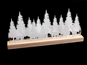 Dekorace zimní les svítící LED