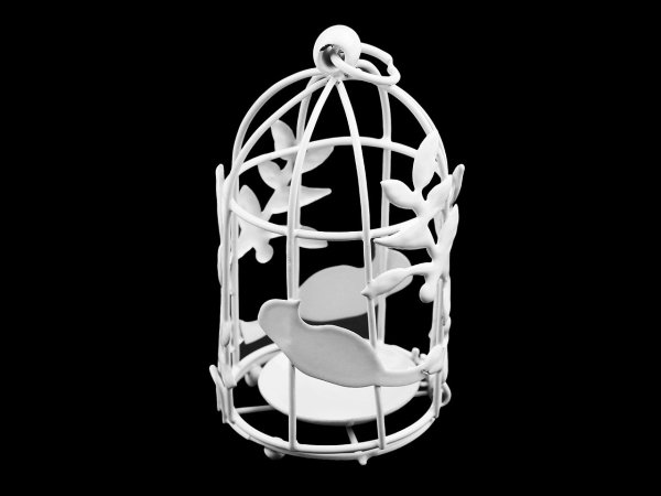 Dekorace ptačí klec na čajovou LED svíčku