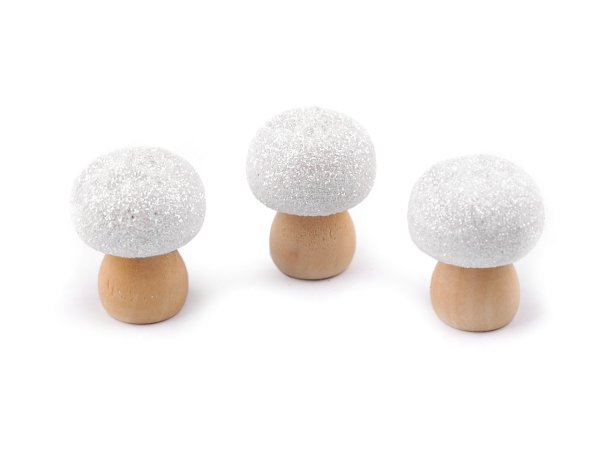 Dřevěné houby s glitry