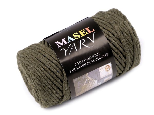 Recyklovaná bavlněná příze macrame Ø5 mm