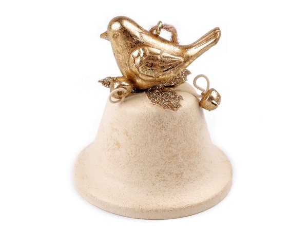 Kovový zvoneček s ptáčkem k zavěšení Ø75 mm