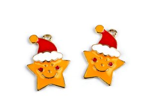 Přívěsek vánoční - hvězda, stromeček, sob - 1 zlatá hvězda