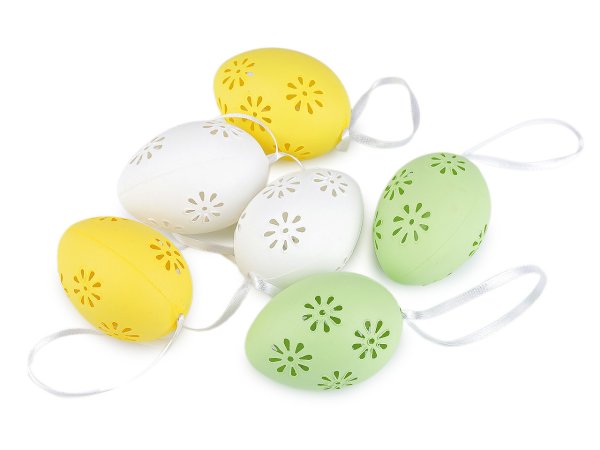 Velikonoční děrovaná vajíčka k zavěšení / domalování