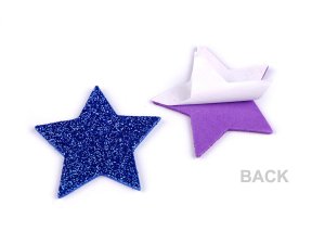 Samolepicí pěnová guma Moosgummi hvězdy s glitry - mix velikostí