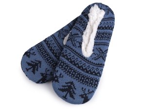 Pánská zimní domácí obuv s protiskluzem - 8 (vel. 43-46) modrá