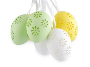 Velikonoční děrovaná vajíčka k zavěšení / domalování