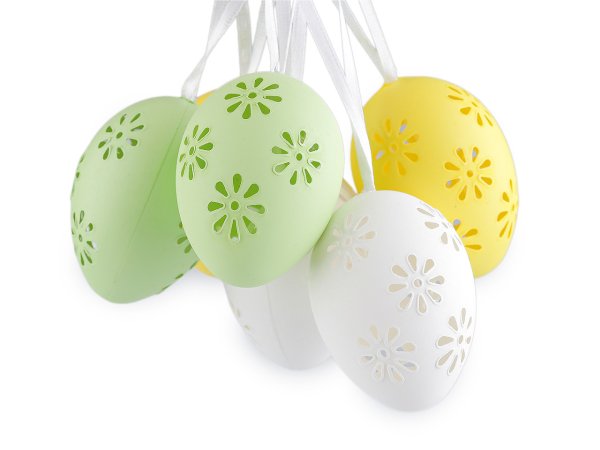 Velikonoční děrovaná vajíčka k zavěšení / domalování
