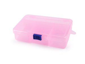 Plastový box / zásobník 3,3x9,5x14,5 cm - 2 růžová světlá