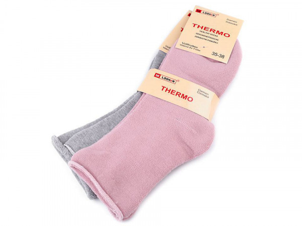 Dámské bavlněné ponožky thermo se zdravotním lemem