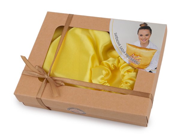 Sada na spaní, saténový povlak na polštář a gumička