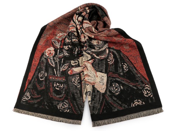 Šátek / šála / pléd s třásněmi 65x190 cm