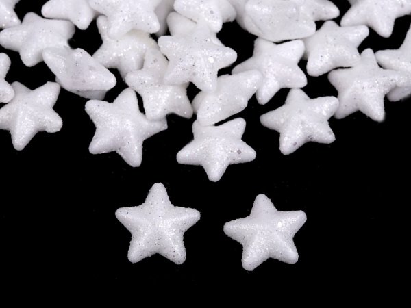 Hvězda s glitry Ø2 cm polystyren