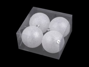 Vánoční baňky s glitry Ø8 cm