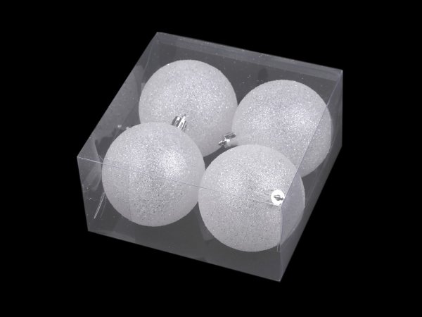 Vánoční baňky s glitry Ø8 cm