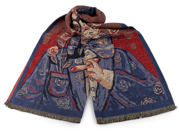 Šátek / šála / pléd s třásněmi 65x190 cm