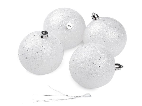 Vánoční baňky s glitry Ø8 cm