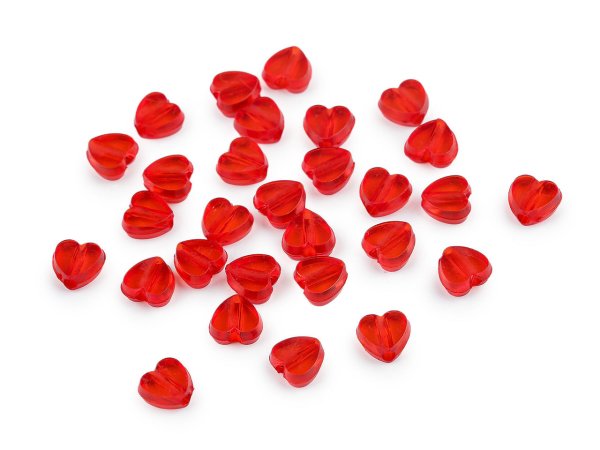 Plastové korálky srdce Ø8 mm