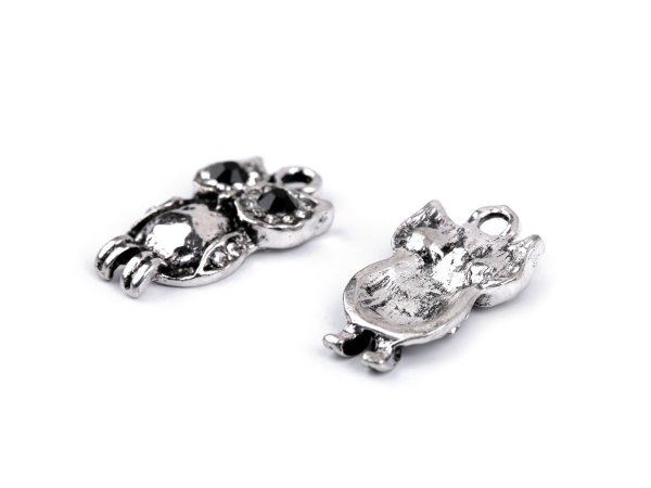 Přívěsek sova s broušenými kamínky 11x19 mm