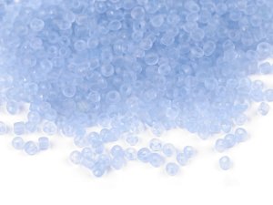 Rokajl 12/0 - 2 mm transparent frosted - 3 (M12A) modrá jemná