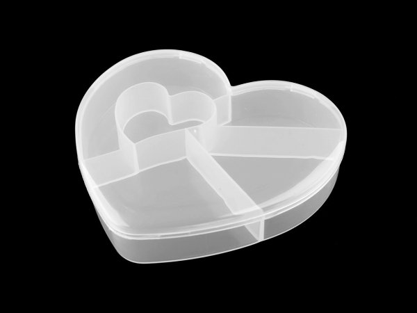 Plastový box / zásobník srdce 12x13,5x2,5 cm