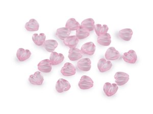 Plastové korálky srdce Ø8 mm