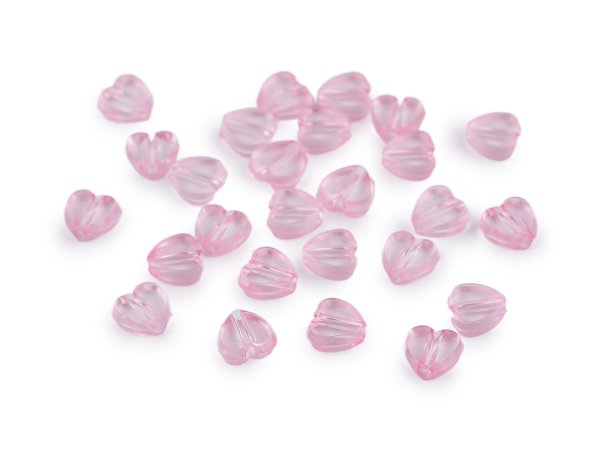 Plastové korálky srdce Ø8 mm