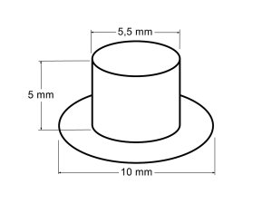 Průchodky s podložkou vnitřní Ø5,5 mm / vnější Ø10 mm