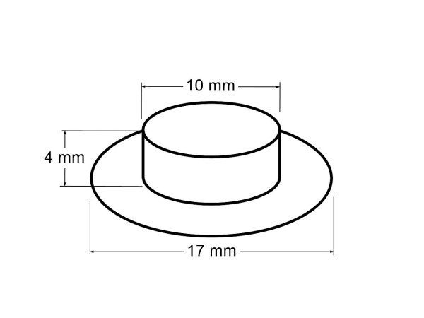 Průchodky s podložkou vnitřní Ø10 mm / vnější Ø17 mm s kamínky