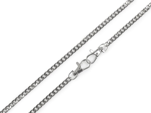 Řetízek plochý na kabelky s karabinou délka 120 cm