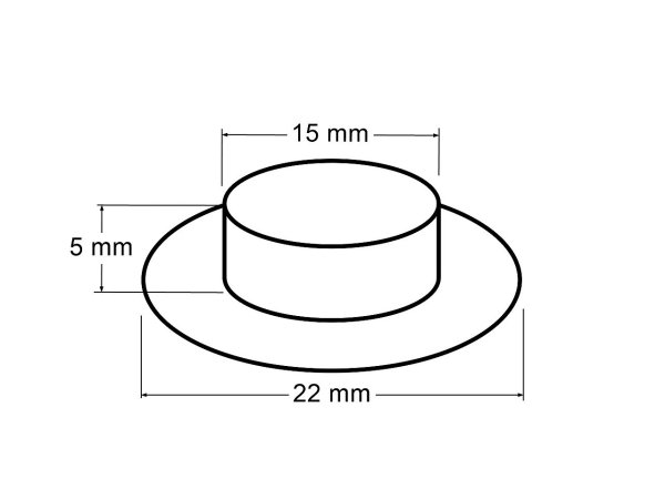 Průchodky s podložkou vnitřní Ø15 mm / vnější Ø22 mm s kamínky