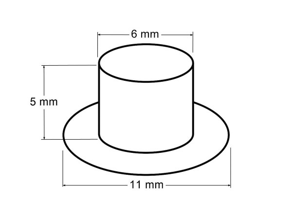 Průchodky s podložkou vnitřní Ø6 mm / vnější Ø11 mm